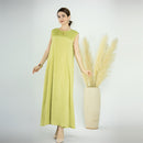 Satin Wrinkle Inner Maxi Slip Dress