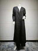 Lara Leafy Textured Open Abaya