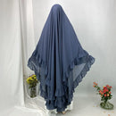Layered Ruffle Chiffon Maxi Khimar Prayer Dress
