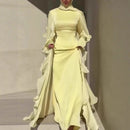 Bella Ruffled Cape Evening Dress