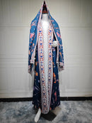 Persian Floral Print Open Abaya (With Matching Hijab)