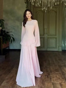 Assymetrical Peplum Ruffle Evening Dress