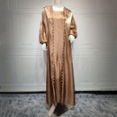 Doha Pearled Satin Abaya Set