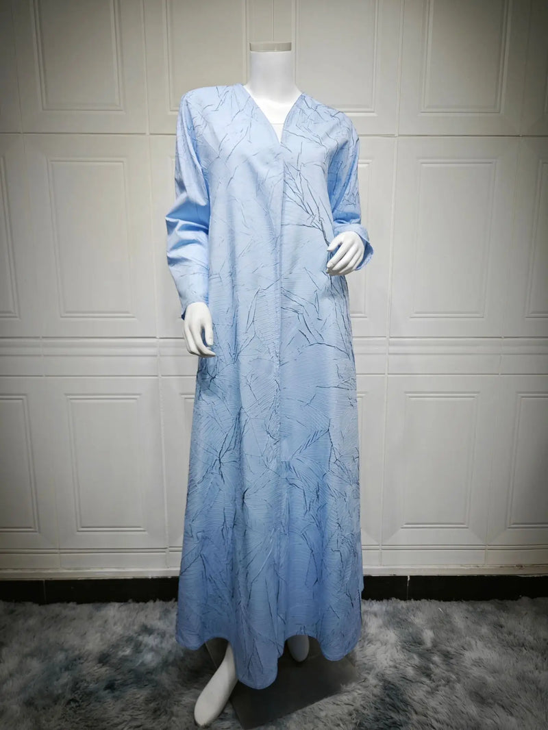 Lara Leafy Textured Open Abaya