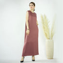 Satin Wrinkle Inner Maxi Slip Dress