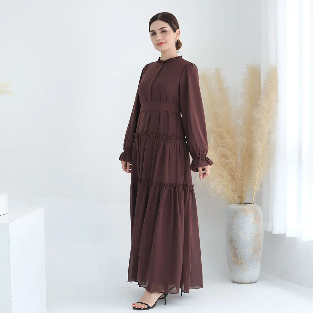 chiffon layered dress Charlene Chiffon Tiered Maxi Dress • Shop American Threads Online Navy / XS