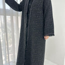 Tasneem Tweed Open Kimono Abaya Coat