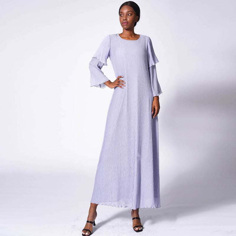 Warda Pastel Crinkle Maxi Dress