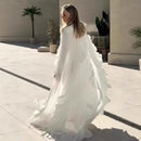 Bella Ruffled Cape Evening Dress