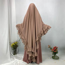 Layered Ruffle Chiffon Maxi Khimar Prayer Dress