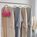 Heart Shape Embroidered Open Abaya Kimono Dress