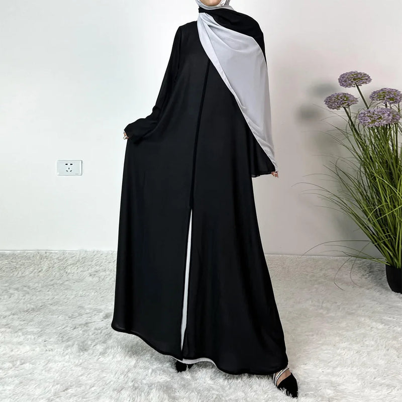 Tala Two-Tone Maxi Abaya Dress (with Matching Hijab)