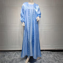 Doha Pearled Satin Abaya Set