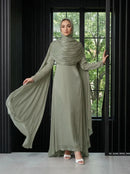 Luxury Amira Cape Sleeves Evening Dress