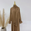 Maternity & Nursing Essential Front-Zip Abaya (with Attached Hijab)