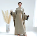 Farha Feather Batwing Sleeve Maxi Dress