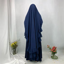 Layered Ruffle Chiffon Maxi Khimar Prayer Dress