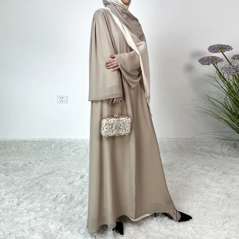 Tala Two-Tone Maxi Abaya Dress (with Matching Hijab)