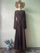 Assymetrical Peplum Ruffle Evening Dress