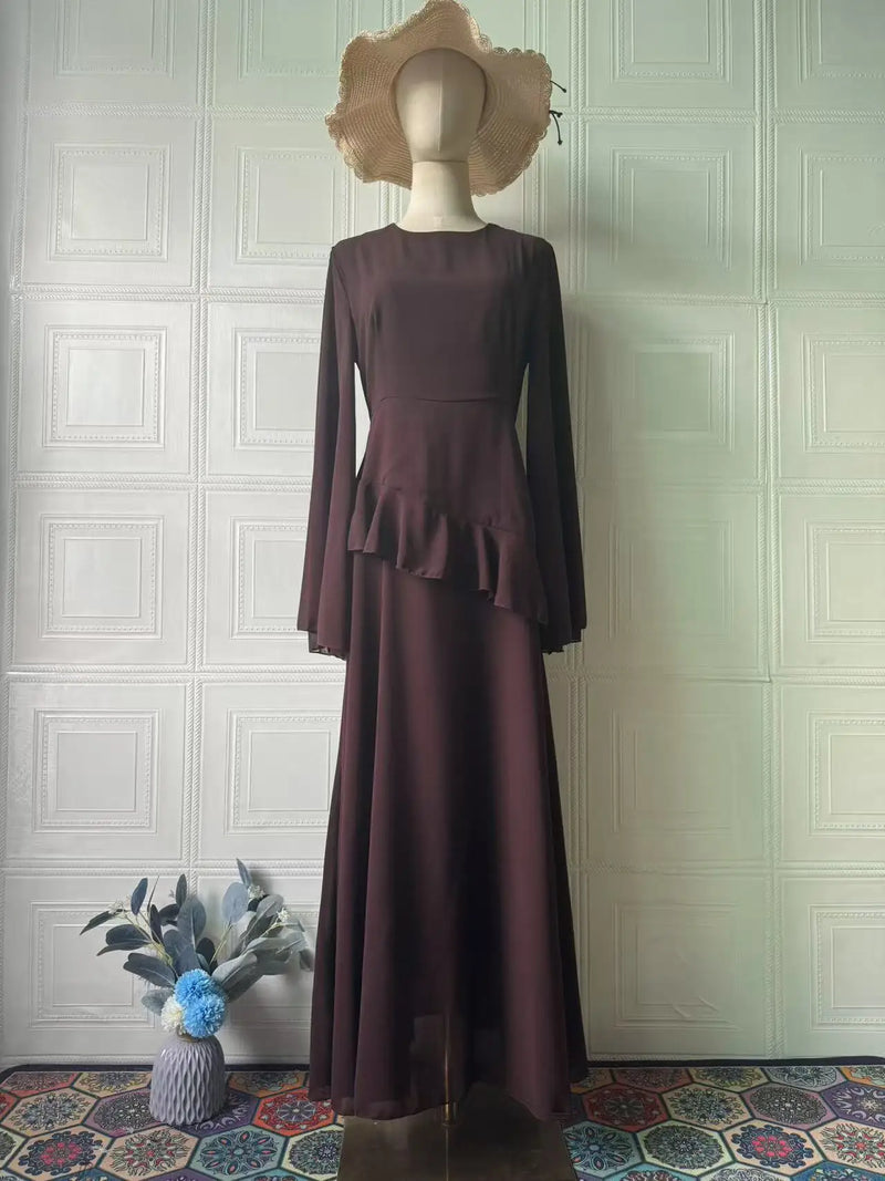 Assymetrical Peplum Ruffle Evening Dress Assymetrical Peplum Ruffle Evening Dress