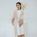 Palestinian Keffiyah Embroidered Open Abaya Cardigan for Girls