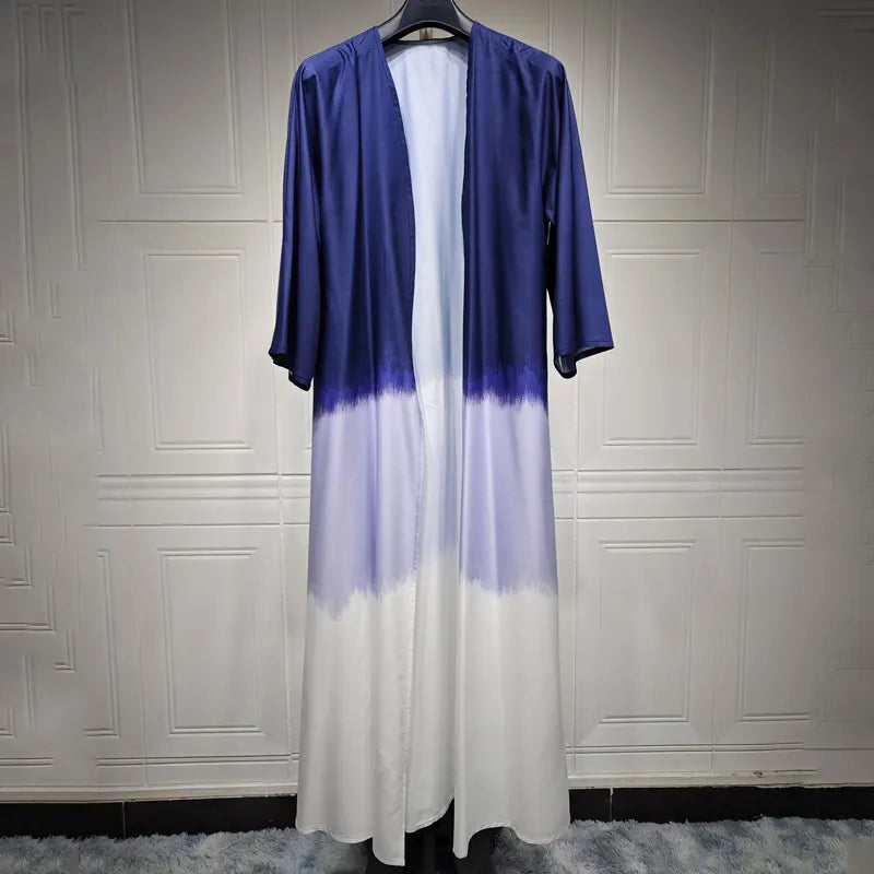 Tasneem Tie Dye Dubai Style Open Abaya Set (2-Piece Set)