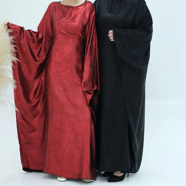 Sheila Shiny Batwing Sleeve Abaya Maxi Dress
