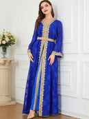 Floral Moroccan Kaftan Dress (3-Piece Set)