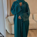 Rania Bedazzeled Satin Maxi Open Abaya