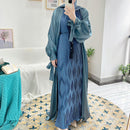 Bow Tie Shiny Satin Open Abaya