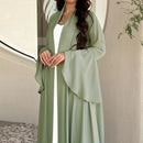 Farina Flare Sleeve Satin Abaya Set (2-Piece Set)