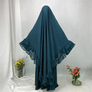 Layered Ruffle Chiffon Maxi Khimar Prayer Dress