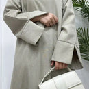 Fatin Fall Oversized Slit Sleeve Maxi Abaya Dress