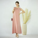 Satin Wrinkle Inner Maxi Slip Dress