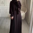 Maternity & Nursing Essential Front-Zip Abaya (with Attached Hijab)