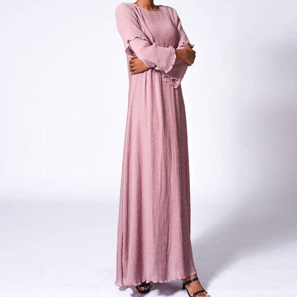 Warda Pastel Crinkle Maxi Dress