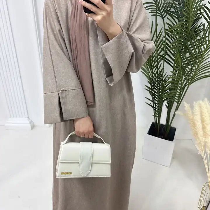 Fatin Fall Oversized Slit Sleeve Maxi Abaya Dress
