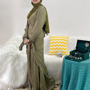 Bow Tie Shiny Satin Wrap Dress Set