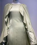 Bella Ruffled Cape Evening Dress