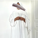 Panda Piping Three Piece Abaya Set