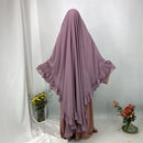 Layered Ruffle Chiffon Maxi Khimar Prayer Dress