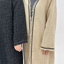 Tasneem Tweed Open Kimono Abaya Coat