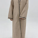 Tasneem Tweed Open Kimono Abaya Coat