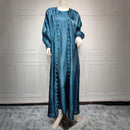 Doha Pearled Satin Abaya Set