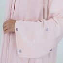 Heart Shape Embroidered Open Abaya Kimono Dress