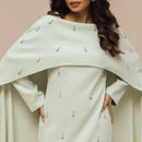 Luxury Pearl Rhinestone Embellished Cape Shawl Evening Dress