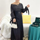 Bow Tie Shiny Satin Wrap Dress Set