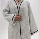 Tasneem Tweed Open Kimono Abaya Coat