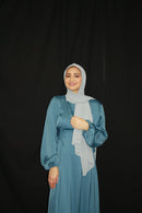 The Celine Corset String Satin Maxi Dress is a beautiful statement dress for any occasion. This dress is made of high quality satin with waist tie strings for a modern corset look and slim trumpet sleeves.