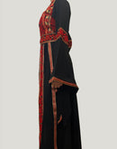 Eve Red Tatreez Embroidered Palestinian Kaftan Thobe (3 Piece Set)